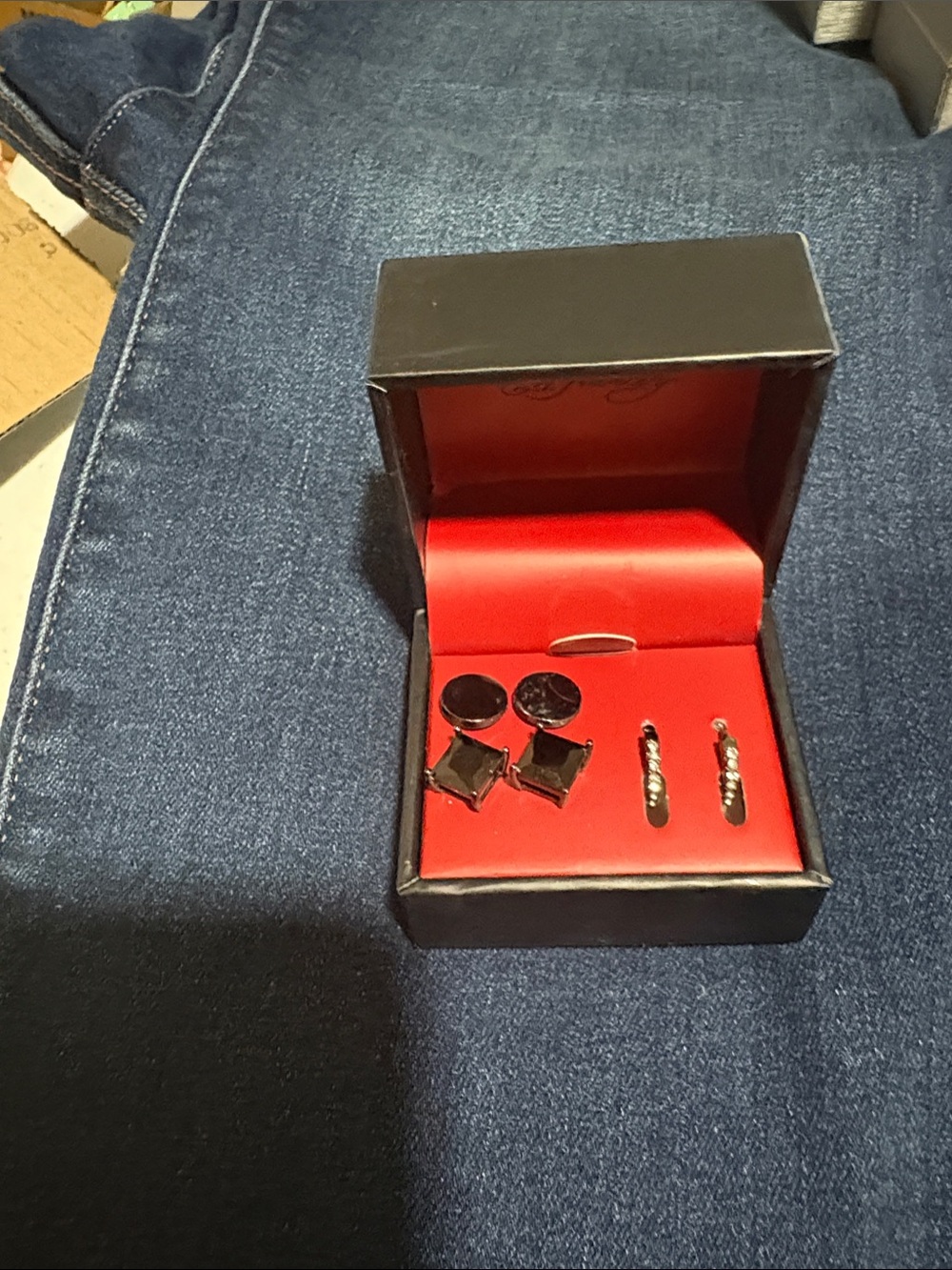 Men's Black Cufflinks and Studs Set – Polished Formal Accessories